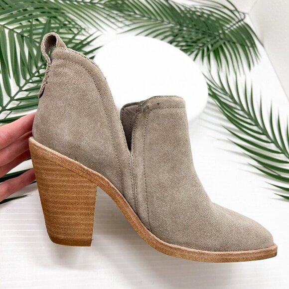 Jeffrey Campbell Cromwell Size 6.5 Suede Grey Cut Out Western Ankle Cutout Boot - Picture 10 of 14